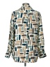MULTIPLES Print Teal Long Sleeve Blouse Size L - photo 2