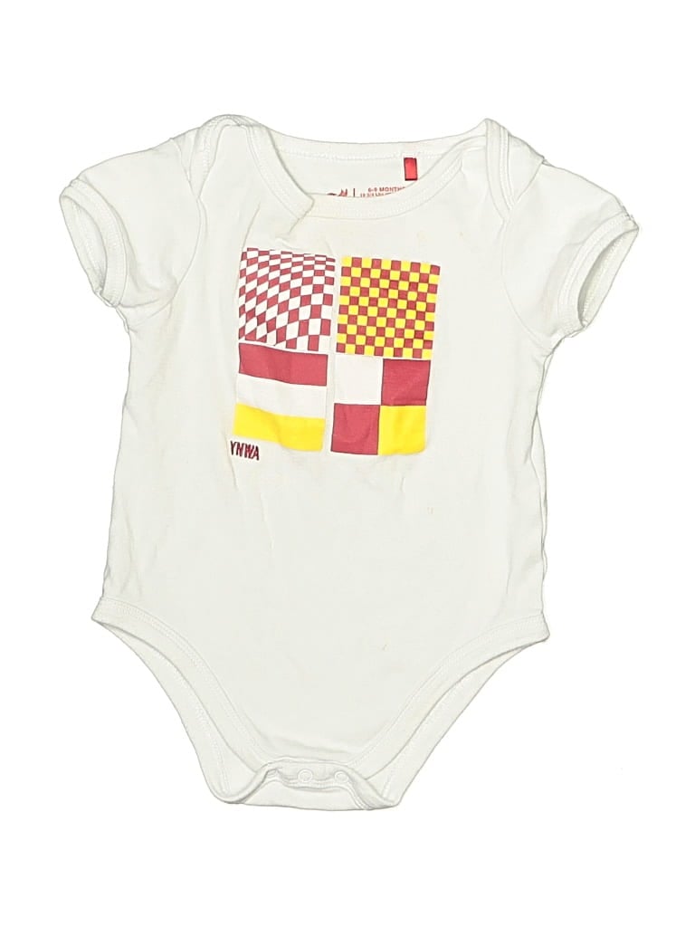 Pre-owned Assorted Brands Babies' Short Sleeve Onesie In Ivory