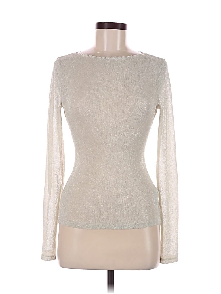 Pre-owned J.crew Collection Long Sleeve Top Ivory Turtleneck Tops In White