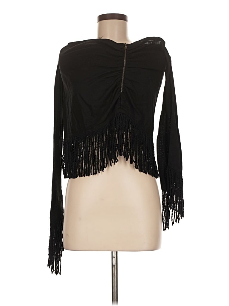 Pre-owned Just Bee Queen Long Sleeve Blouse In Black