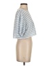 FRAME 100% Linen Blue Short Sleeve Top Size S - photo 4