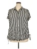 DR2 100% Rayon Stripes Black Short Sleeve Blouse Size 3X - photo 1