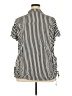 DR2 100% Rayon Stripes Black Short Sleeve Blouse Size 3X - photo 2