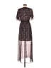 Max Studio 100% Polyester Paisley Black Teal Casual Dress Size M - photo 2