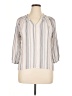 Bobeau 100% Rayon Stripes Ivory 3/4 Sleeve Blouse Size XL - photo 1