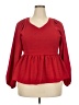 chic soul (chicsoul.com) 100% Polyester Red Long Sleeve Blouse Size 2X - photo 1