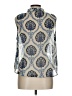 Dex 100% Polyester Paisley Blue Sleeveless Blouse Size L - photo 2