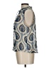 Dex 100% Polyester Paisley Blue Sleeveless Blouse Size L - photo 5
