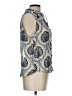 Dex 100% Polyester Paisley Blue Sleeveless Blouse Size L - photo 4
