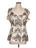 2b bebe Silver Short Sleeve Blouse Size L - photo 1