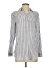 Unbranded Stripes Silver Long Sleeve Button-Down Shirt Size S (estimated) - photo 1