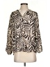 Zac & Rachel Animal Print Tan Long Sleeve Blouse Size S - photo 1