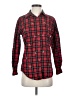 Basic Editions 100% Cotton Plaid Red Long Sleeve Button-Down Shirt Size S - photo 1