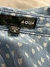 Aqua 100% Tencel Polka Dots Blue 3/4 Sleeve Button-Down Shirt Size S - photo 7
