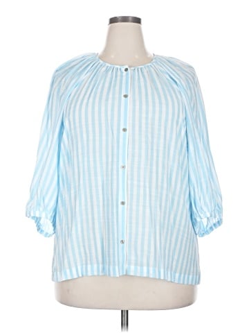LC Lauren Conrad 3/4 Sleeve Button-Down Shirt (view 1)