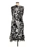 DKNY 100% Polyester Graphic Black Cocktail Dress Size 14 - photo 2