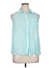 Unbranded Teal Sleeveless Button-Down Shirt Size 1X - photo 1