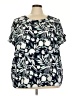 Lane Bryant 100% Polyester Teal Short Sleeve Blouse Size 28 - photo 1