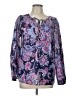 Talbots 100% Cotton Paisley Purple Long Sleeve Blouse Size L - photo 1