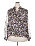 Ann Taylor Floral Multi Color Purple Long Sleeve Blouse Size XXL - photo 1
