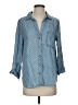 Aqua 100% Tencel Polka Dots Blue 3/4 Sleeve Button-Down Shirt Size S - photo 1