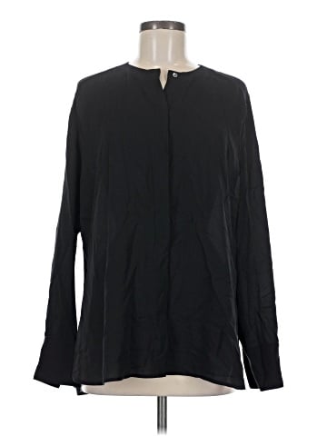 Vince. Long Sleeve Silk Top (view 1)