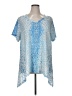 Gloria Vanderbilt 100% Polyester Blue Short Sleeve Blouse Size 1X - photo 1
