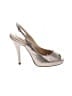 BCBGMAXAZRIA 100% Leather Metallic Silver Gold Sandals Size 6 - photo 1