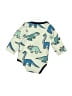 Monica + Andy Print Blue Long Sleeve Onesie Size 0-3 mo - photo 2