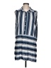 Rain Stripes Blue Casual Dress Size L - photo 1