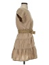Mine Solid Tan Casual Dress Size S - photo 4