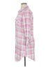 White Mark 100% Polyester Plaid Pink Long Sleeve Blouse Size XL - photo 5