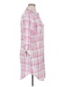 White Mark 100% Polyester Plaid Pink Long Sleeve Blouse Size XL - photo 4