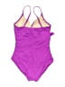 Merona Color Block Purple One Piece Swimsuit Size M - photo 2