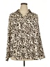 Maurices Animal Print Ivory Long Sleeve Blouse Size 20 (2) - photo 1