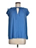 Current Air 100% Polyester Blue Short Sleeve Blouse Size M - photo 1