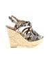 Fergalicious Animal Print Ivory Brown Wedges Size 6 1/2 - photo 1