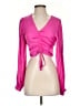 Cupcakes & Cashmere 100% Polyester Pink Long Sleeve Blouse Size XS - photo 1