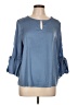 Harve Benard 100% Polyester Blue 3/4 Sleeve Blouse Size L - photo 1
