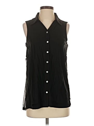 Nina Leonard Sleeveless Button-Down Shirt (view 1)