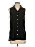 Nina Leonard Black Sleeveless Button-Down Shirt Size XS - photo 1