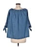 Ann Taylor LOFT Blue 3/4 Sleeve Blouse Size M - photo 2