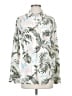 Equipment 100% Silk Tropical Silver Long Sleeve Silk Top Size XS - photo 1