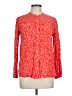 Lands' End 100% Rayon Print Red Long Sleeve Blouse Size 10 - 12 - photo 1