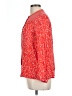 Lands' End 100% Rayon Print Red Long Sleeve Blouse Size 10 - 12 - photo 5
