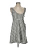 4SI3NNA 100% Polyester Plaid Gray White Casual Dress Size S (estimated) - photo 1