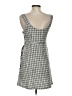 4SI3NNA 100% Polyester Plaid Gray White Casual Dress Size S (estimated) - photo 2