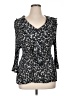 Cj Banks 100% Polyester Black Long Sleeve Blouse Size 1X - photo 1