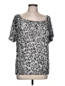 INC International Concepts Animal Print Silver Short Sleeve Blouse Size L - photo 1