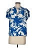 Caballero Print Blue Short Sleeve Blouse Size M - photo 1
